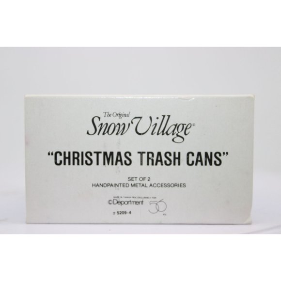 Dept 56 Snow Village - Christmas Trash Cans - Picture 1 of 3